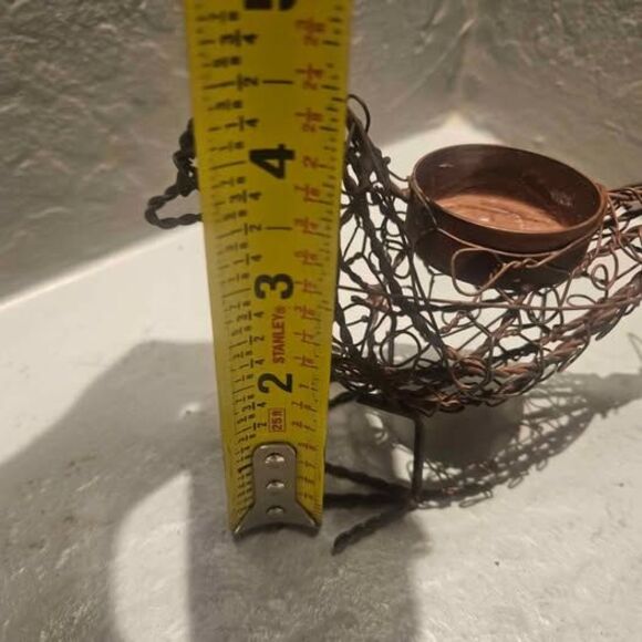 Metal Filagree Bird Candle Votive Colonial Tinworks 4" - Picture 2 of 2